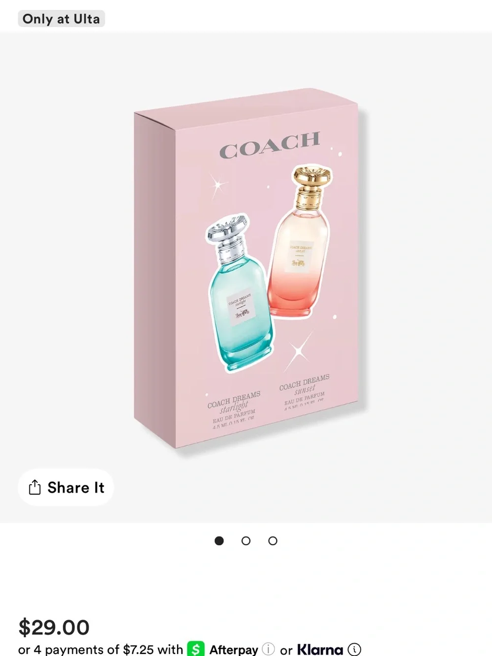 Coach Dreams Fragrance Trio Gift Set of 2 NWT